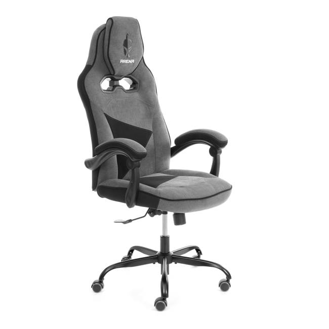 Кресло Arena metalBL ткань,велюр, серый/черный, KUB 05/TW-11/35 серый/черный ткань,велюр