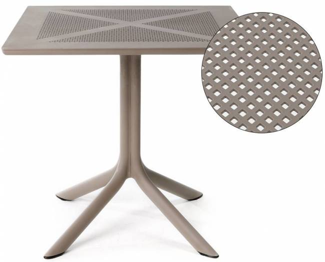 Стол пластиковый обеденный ClipX 80 тортора 800х800х750 мм