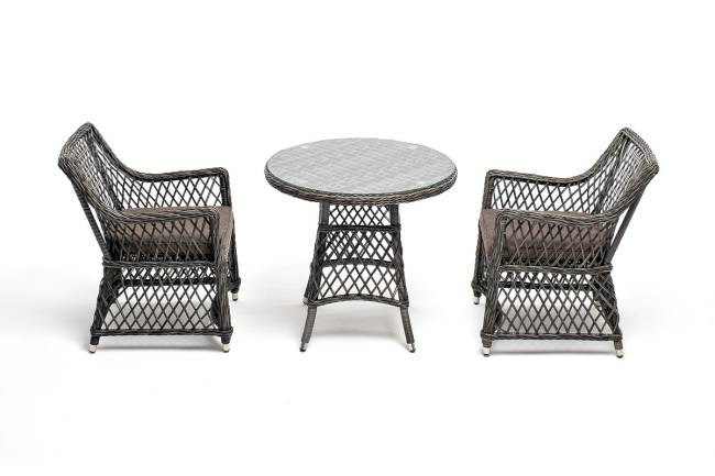 "Эспрессо - 80 L" обеденная группа плетеная, цвет графит