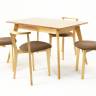 Стол Сканди 120 натур со стульями Франк натур велюр коричневый