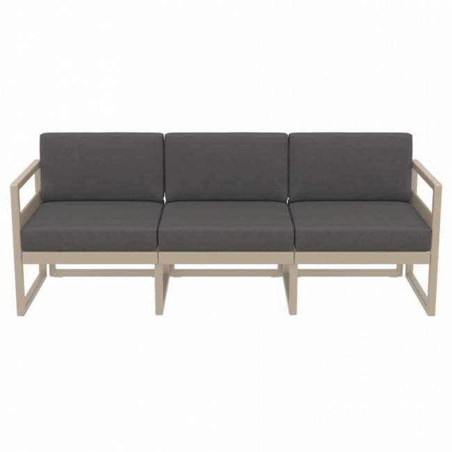 Комплект пластиковой мебели Mykonos XL бежевый, темно-серый