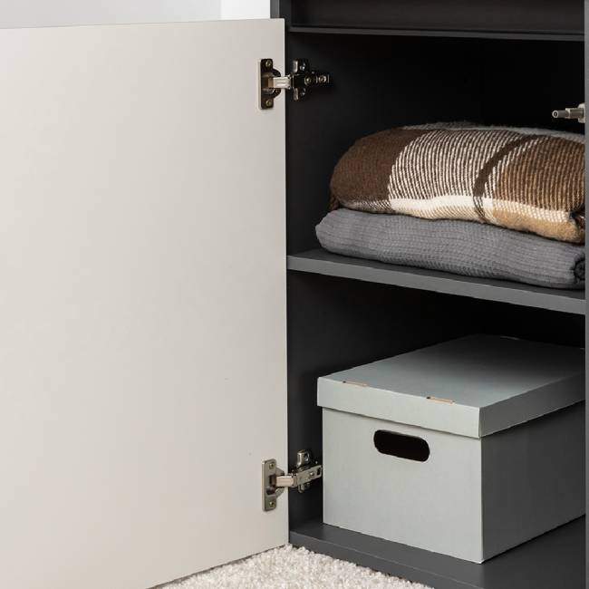 Два шкафа с дверками и шкаф-пенал с ящиком Сидней цвет антрацит/МДФ веллюто капучино