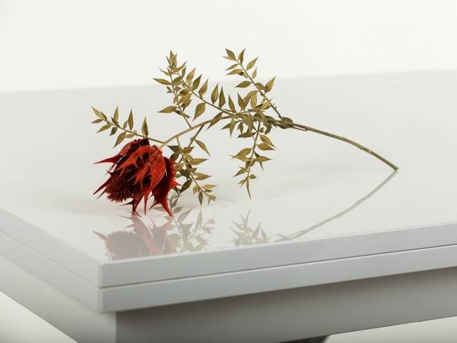 Стол-трансформер Левмар Cross G15/S64 белый глянец/ опоры белые