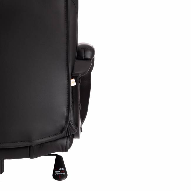 Кресло компьютерное Бергамо/Bergamo хром (22) кож/зам, черный, 36-6 черный кож/зам