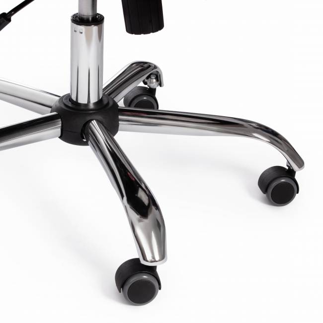 Кресло компьютерное Бергамо/Bergamo хром (22) кож/зам, черный, 36-6 черный кож/зам