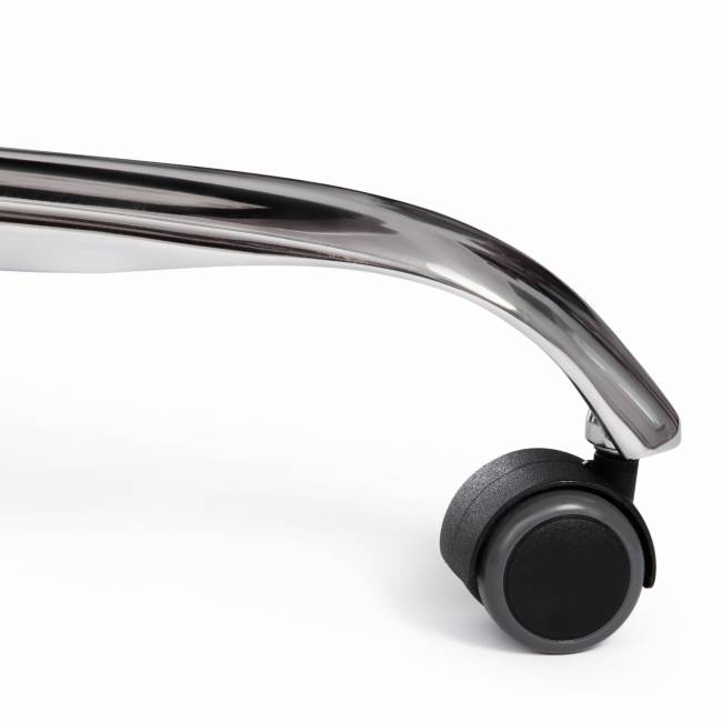 Кресло компьютерное Бергамо/Bergamo хром (22) кож/зам, черный, 36-6 черный кож/зам