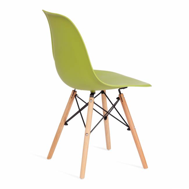 Стул CINDY (EAMES) (mod. 001) / 1 шт. в упаковке дерево бук/металл/сиденье пластик, 51x46x82.5см, оливковый 66012