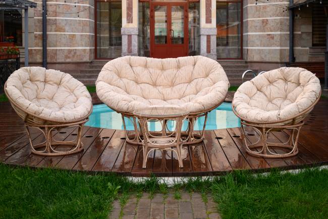 ТЕРРАСНЫЙ КОМПЛЕКТ Mamasan + Papasan + Стол (Бамбук)