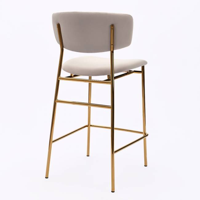 Дизайнерский полубарный стул Marko серый, основание золото