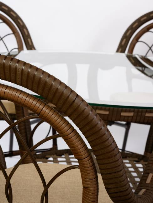 Комплект из искусственного ротанга Java (Ява)-6 (цвет: Орех) Комплект из искусственного ротанга Java (Ява)-6 (цвет: Орех)