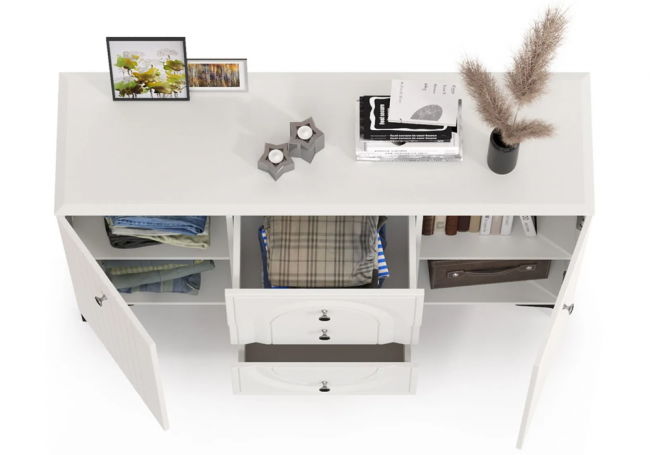 Комод Вестра 13.309 белый pe шагрень / белая шагрень