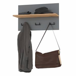 Вешалка с полочкой Октава 15.14.01 цвет серый графит/дуб крафт золотой