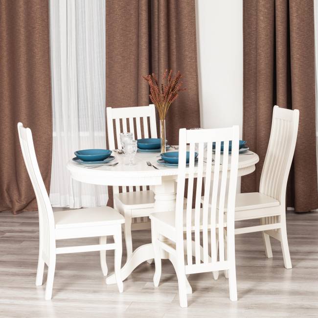 Стул DOLCE жёсткое сидение бук, мдф, 40х46х100см, Ivory white белый бук, мдф