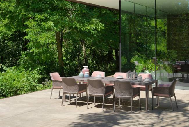 Стол металлический раздвижной Rio Alu 210 Extensibile тортора 2100-2800х1000х760 мм