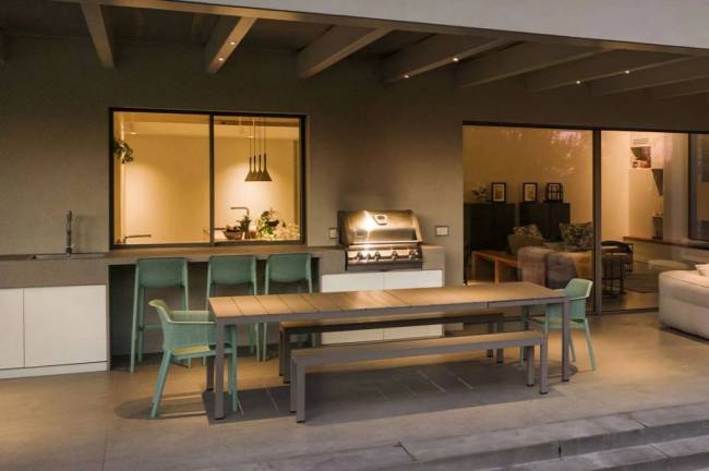 Стол металлический раздвижной Rio Alu 210 Extensibile тортора 2100-2800х1000х760 мм