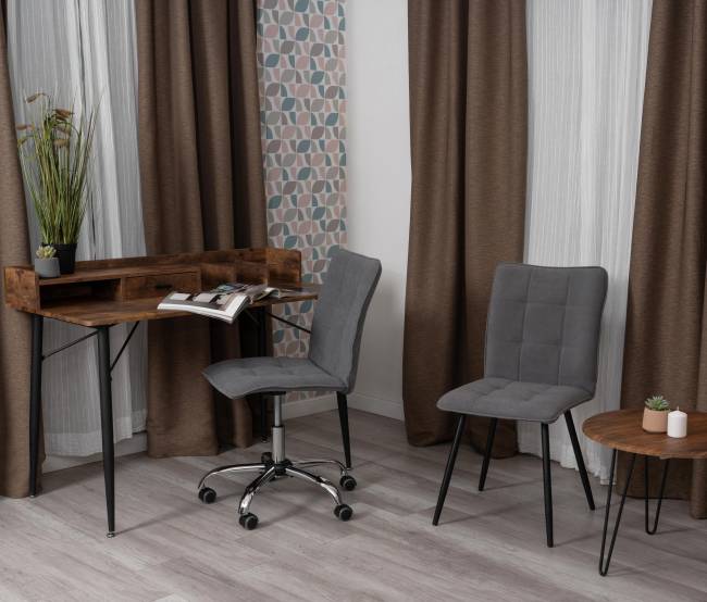 Комплект кресло+стул Бари/Bari LT, велюр, серый/черный, 29 серый/черный флок Комплект кресло+стул Бари/Bari LT, велюр, серый/черный, 29 серый/черный флок