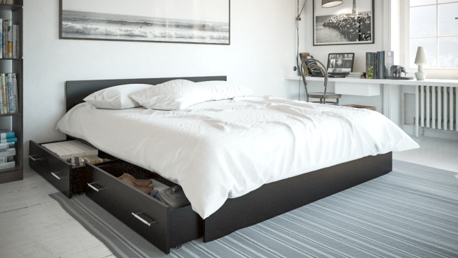 Кровать с ящиками Стандарт 1800 цвет венге Кровать с ящиками Стандарт 1800 цвет венге