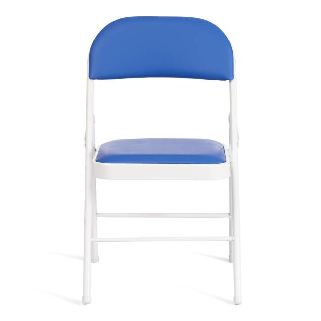 Стул складной Folder/Фолдер (мод. 3022G)/1 шт. в упаковке каркас: металл, сиденье/спинка: экокожа, 46.5х47.5х79см, синий/белый синий, белый каркас: металл, сиденье/спинка: экокожа