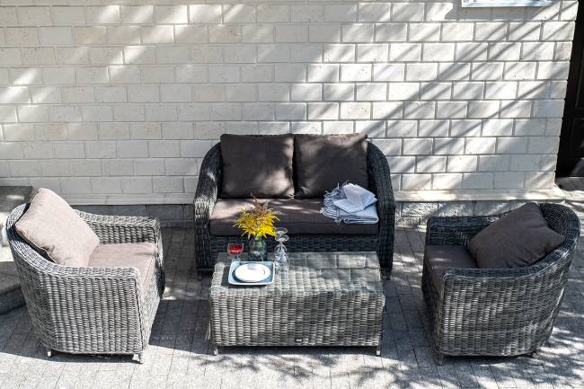 "Кон Панна" лаунж-зона из искусственного ротанга, цвет графит