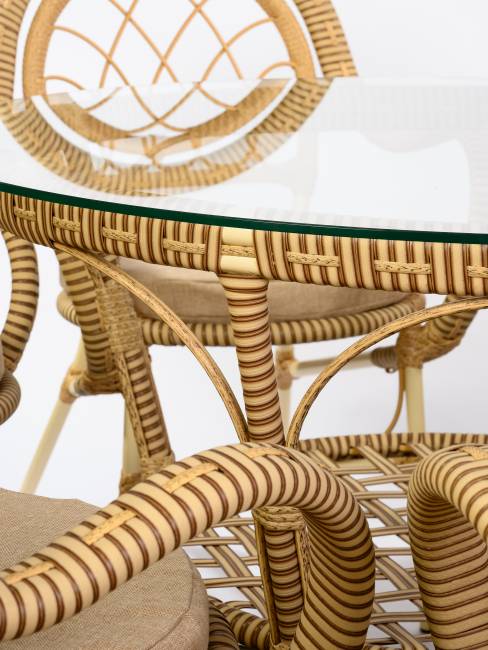 Комплект из искусственного ротанга Java (Ява)-6 (цвет: слоновая кость)