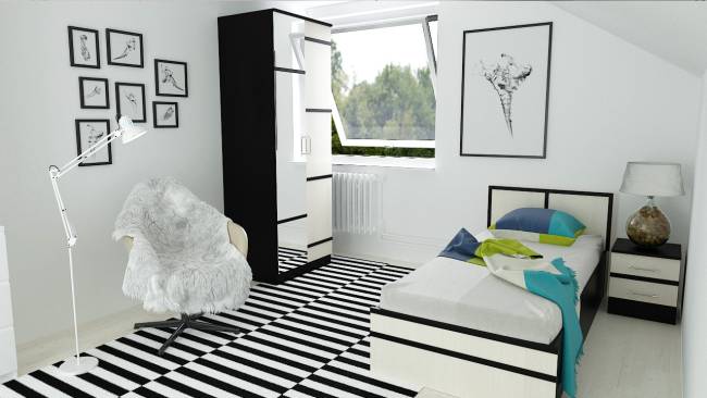 Кровать с ящиками 900 с тумбой Сакура цвет венге/дуб лоредо