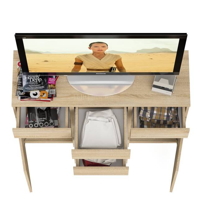 Комод с ящиками и дверками Мори МК1200.4 цвет дуб сонома