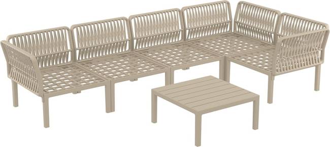 Комплект пластиковой мебели Portofino Lounge Corner бежевый, темно-серый