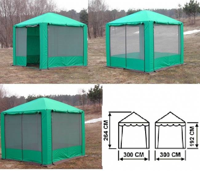 Шатер Митек ПИКНИК 3х3 м со стенками (2 места)