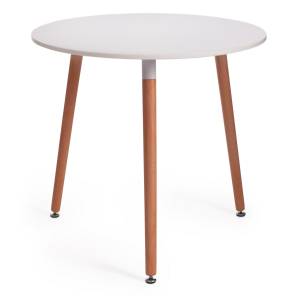 Стол Mars/Марс (мод. T1004) МДФ/дерево, белый/натуральный, 80х80х75см White (Белый) / Natural (натуральный) МДФ/дерево
