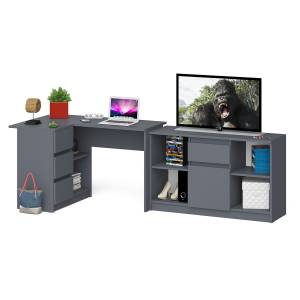 Тумба Мори МТВ1204.1 и стол компьютерный угловой МС-16 левый цвет графит