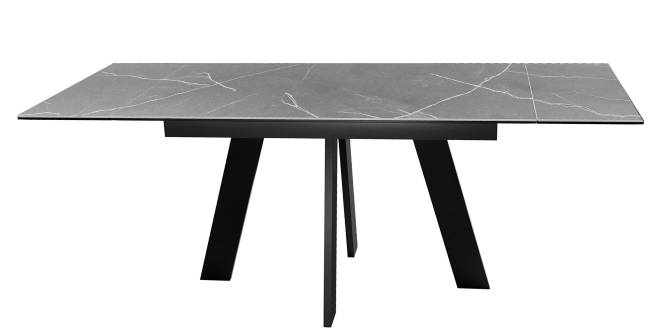 Стол DikLine SKM140 Керамика серый мрамор/подстолье черное/опоры черные (2 уп.)