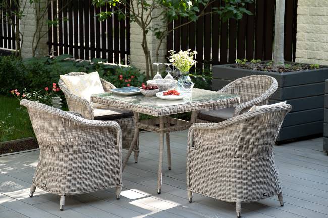 "Фредо" обеденная группа плетеная, цвет бежевый "Фредо" обеденная группа плетеная, цвет бежевый