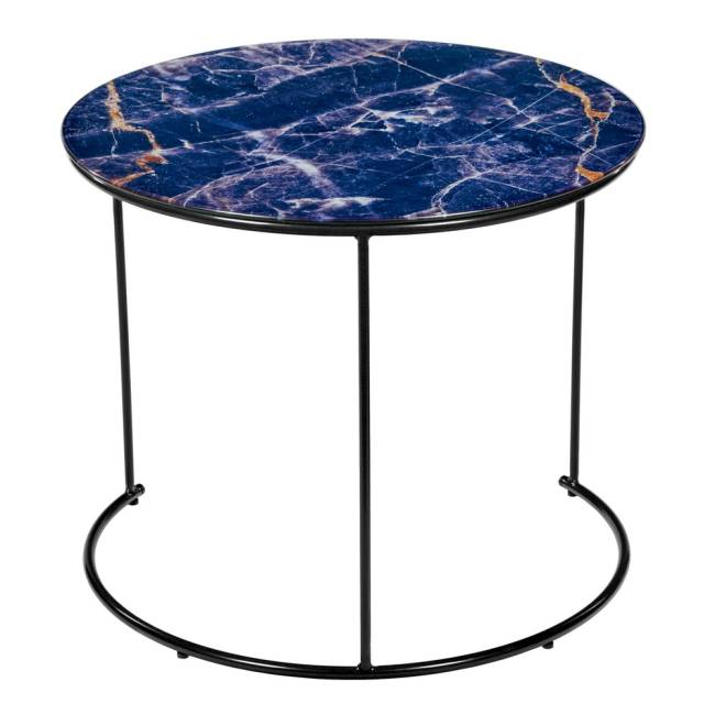 Набор кофейных столиков Tango темно-синий с чёрными ножками, 2шт