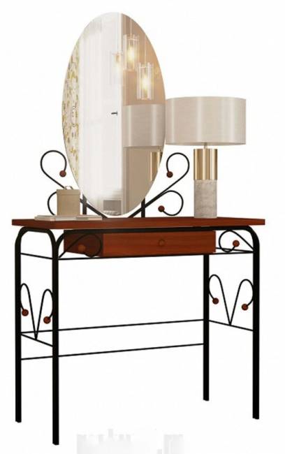 Стол  дамский с ящиком ММД 303     Черный / Орех