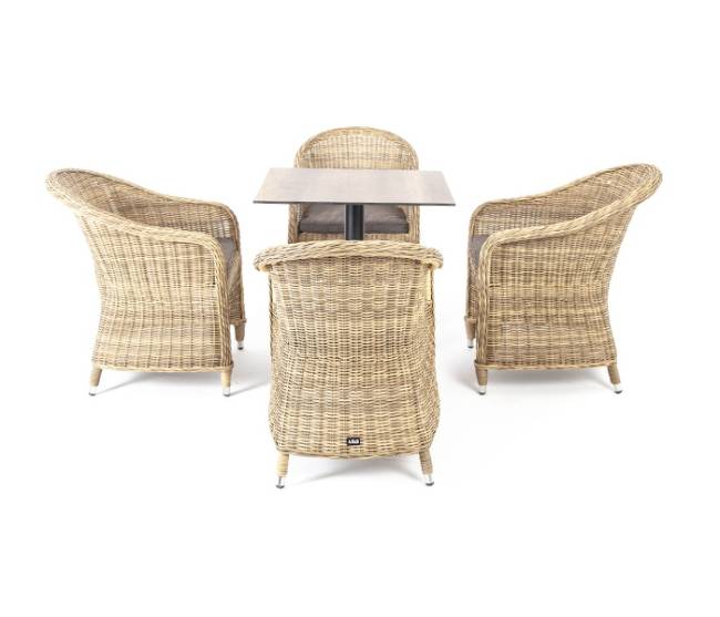 "Каффе" обеденная группа на 4 персоны, стулья соломенные "Каффе" обеденная группа на 4 персоны, стулья соломенные