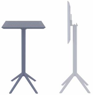 Стол пластиковый барный складной Sky Folding Bar Table 60 темно-серый 600х600х1080 мм Стол пластиковый барный складной Sky Folding Bar Table 60 темно-серый 600х600х1080 мм