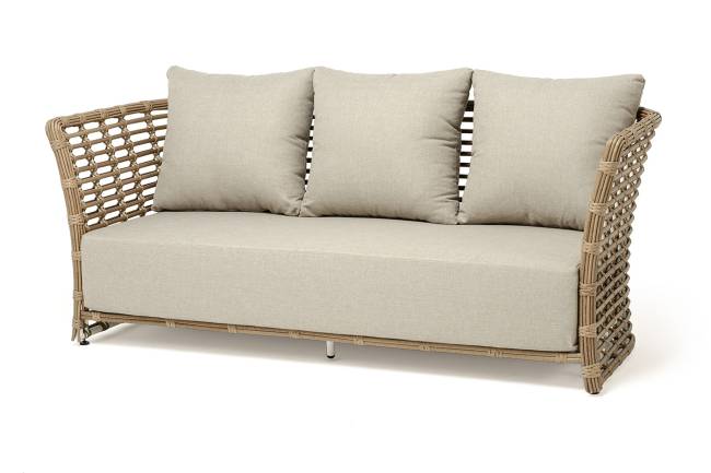 "Валенсия" диван из искусственного ротанга трехместный, цвет соломенный "Валенсия" диван из искусственного ротанга трехместный, цвет соломенный