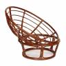 Кресло PAPASAN/ПАПАСАН 23/01 W /с подушкой/ диаметр подушки 125см, 115х101х104см, пекан орех, ткань коричневый, 3м7-147 Pecan (орех)
