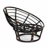 Кресло PAPASAN/ПАПАСАН 23/01 W  /с подушкой/ диаметр подушки 122 см, 115х101х104 см, Antique brown (античный черно-коричневый), ткань Оранжевый,