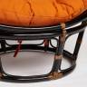 Кресло PAPASAN/ПАПАСАН 23/01 W  /с подушкой/ диаметр подушки 122 см, 115х101х104 см, Antique brown (античный черно-коричневый), ткань Оранжевый,