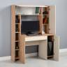 Компьютерный стол с системой хранения Комфорт 12.71 цвет гикори рокфорд натуральный/сатин