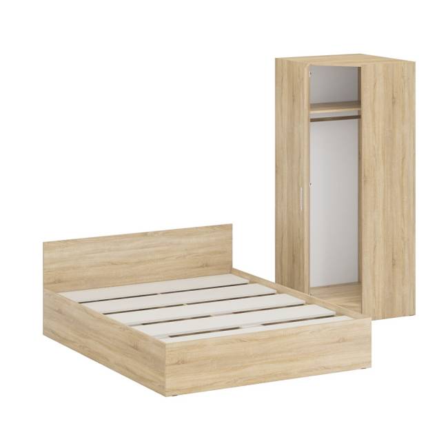 Кровать двуспальная 1600 с угловым шкафом Стандарт цвет дуб сонома