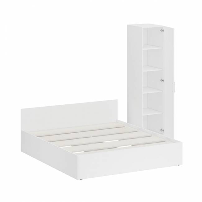 Кровать белая двуспальная 1800 с пеналом Стандарт цвет белый