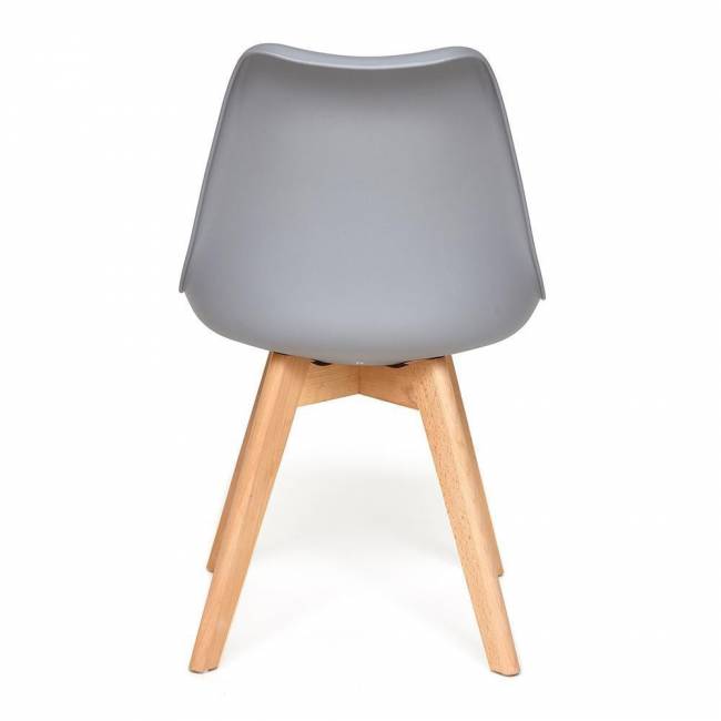 Стул TULIP (mod. 73) дерево/пластик/ПУ, 48.5*52.5*83cм, серый (Комплект из 4 шт.)
