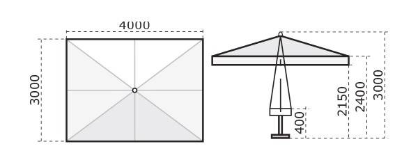 Зонт профессиональный 3х4 м Napoli Standard антрацит, бордовый 3000х4000 мм Зонт профессиональный 3х4 м Napoli Standard антрацит, бордовый 3000х4000 мм