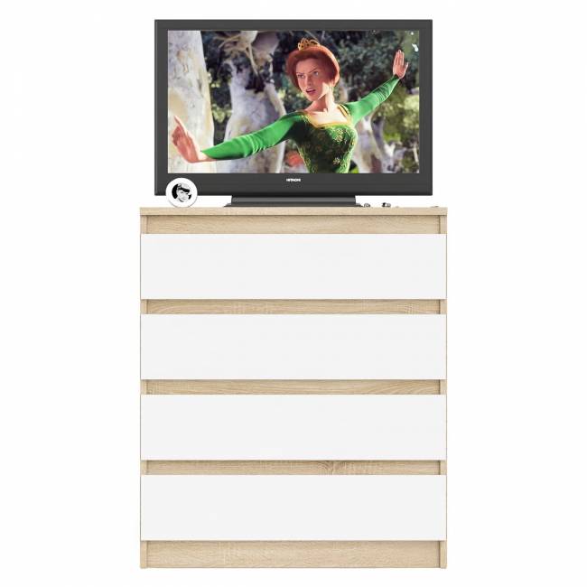 Комод четыре ящика Мори МК800.4 цвет дуб сонома/белый Комод четыре ящика Мори МК800.4 цвет дуб сонома/белый